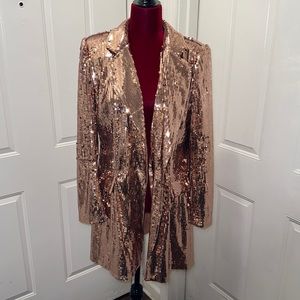NWT gold sequin blazer 100% polyester